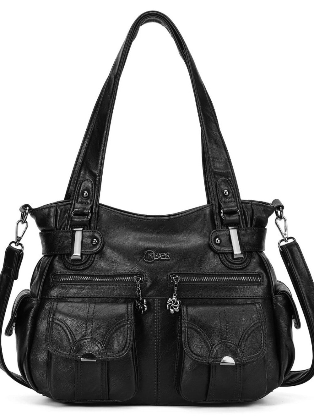 Women's Large Hobo Shoulder Bag - Soft Leather Crossbody Tote Purse